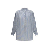 Marant Etoile Blue Cotton Striped Shirt for Women