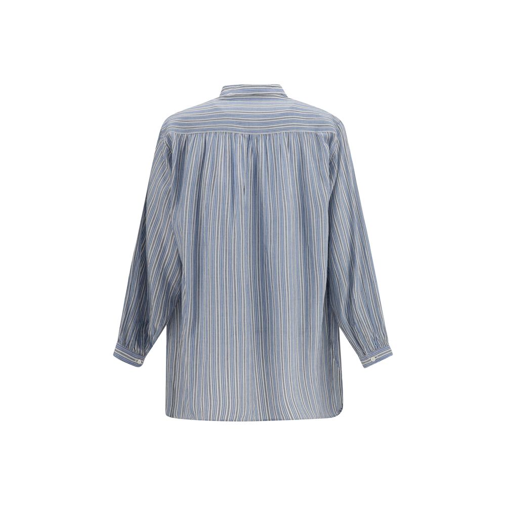 Marant Etoile Blue Cotton Striped Shirt for Women