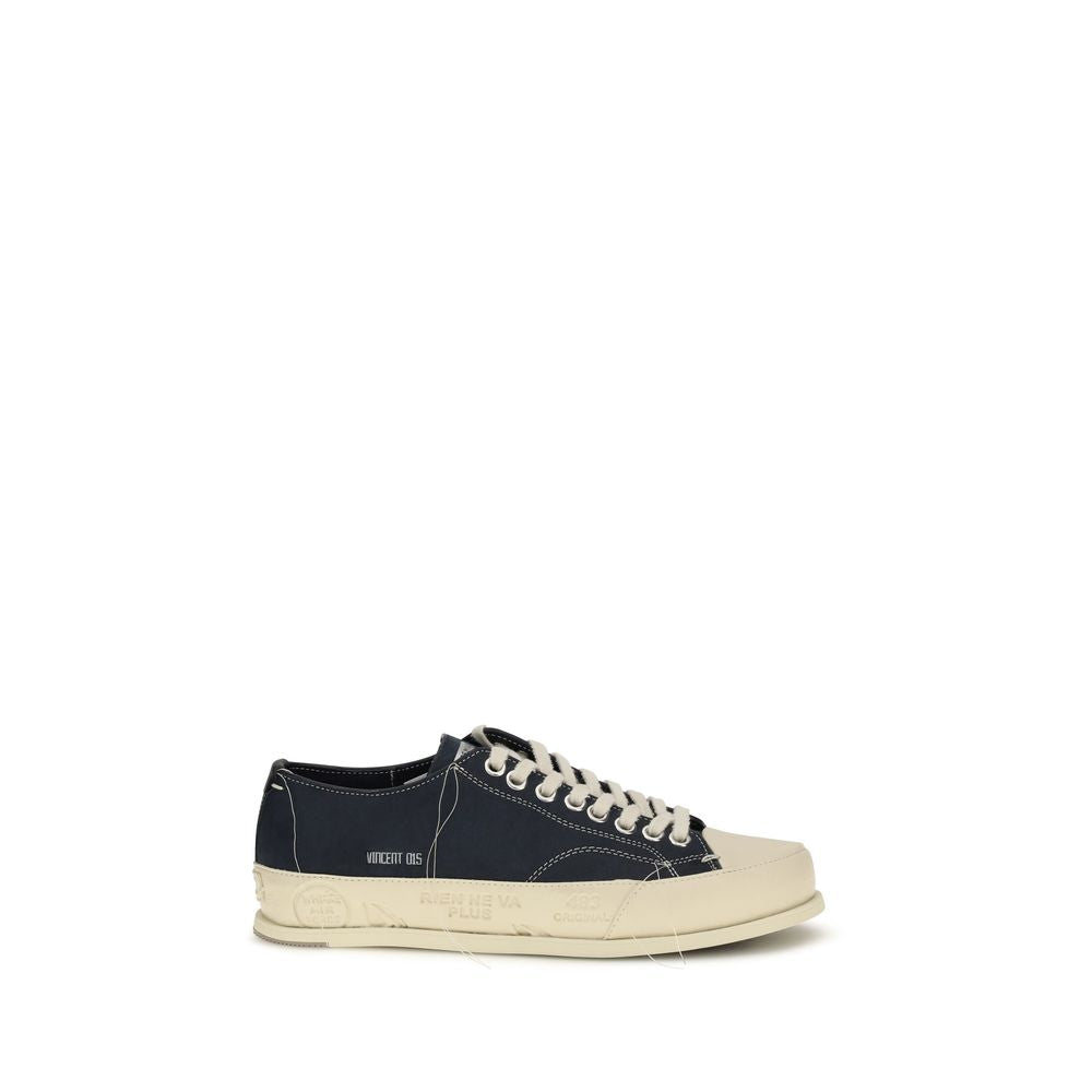 Premiata Vince 015 Blue Calf Leather Low Top Sneakers