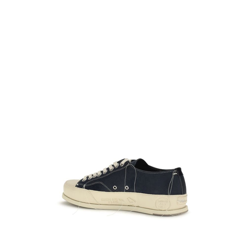 Premiata Vince 015 Blue Calf Leather Low Top Sneakers