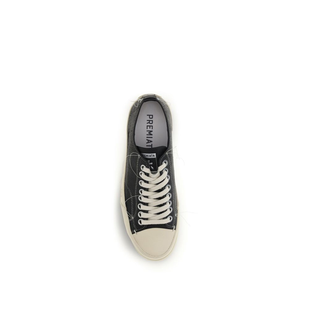 Premiata Vince 015 Black Calf Leather Low Top Sneakers