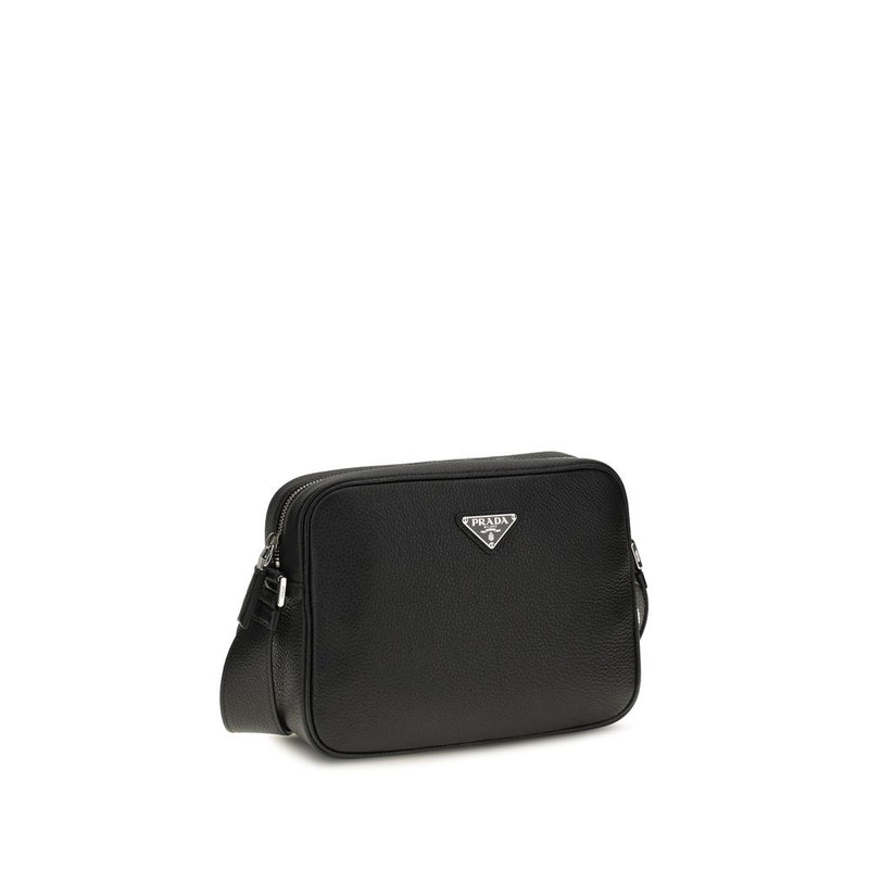 Prada Black Calf Leather Bos Taurus Shoulder Bag
