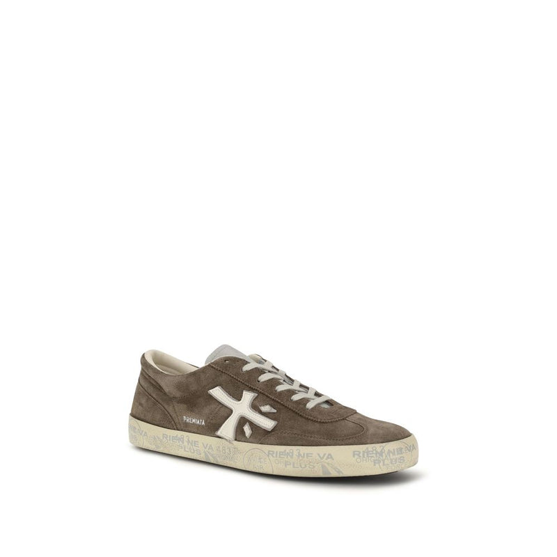 Premiata David Brown Calf Leather Low Top Sneakers