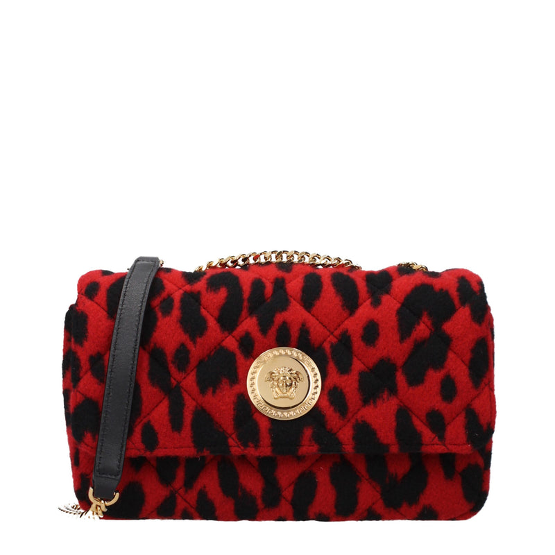 Sac à épaule en laine rouge Versace