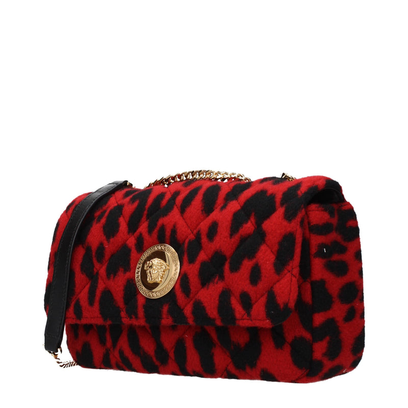 Sac à épaule en laine rouge Versace