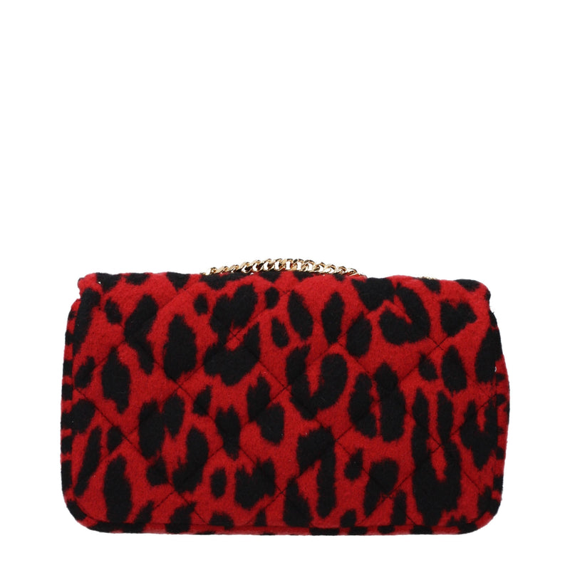 Sac à épaule en laine rouge Versace