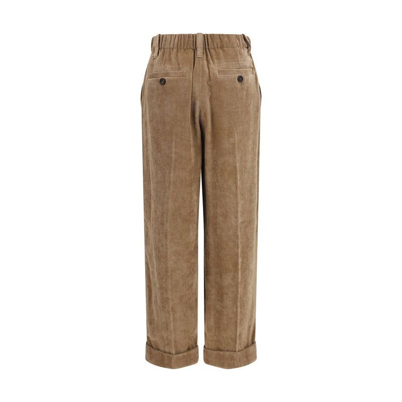 Brunello Cucinelli Brown Viscose Casual Pants for Women