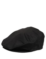 Dolce & Gabbana Men Black Cotton Stretch Newsboy Cap