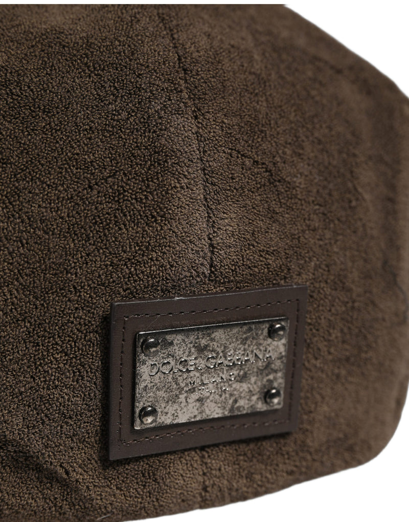 Dolce & Gabbana Men Brown Cotton Newsboy Cap