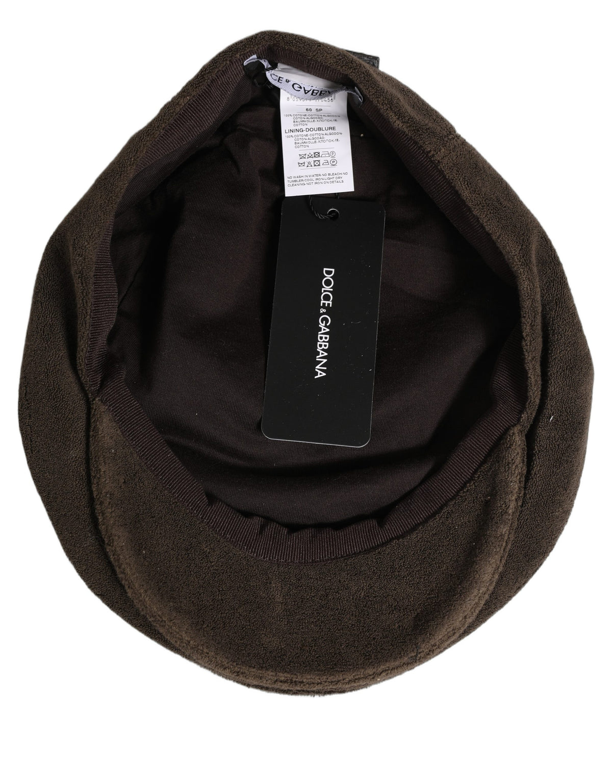 Dolce & Gabbana Men Brown Cotton Newsboy Cap