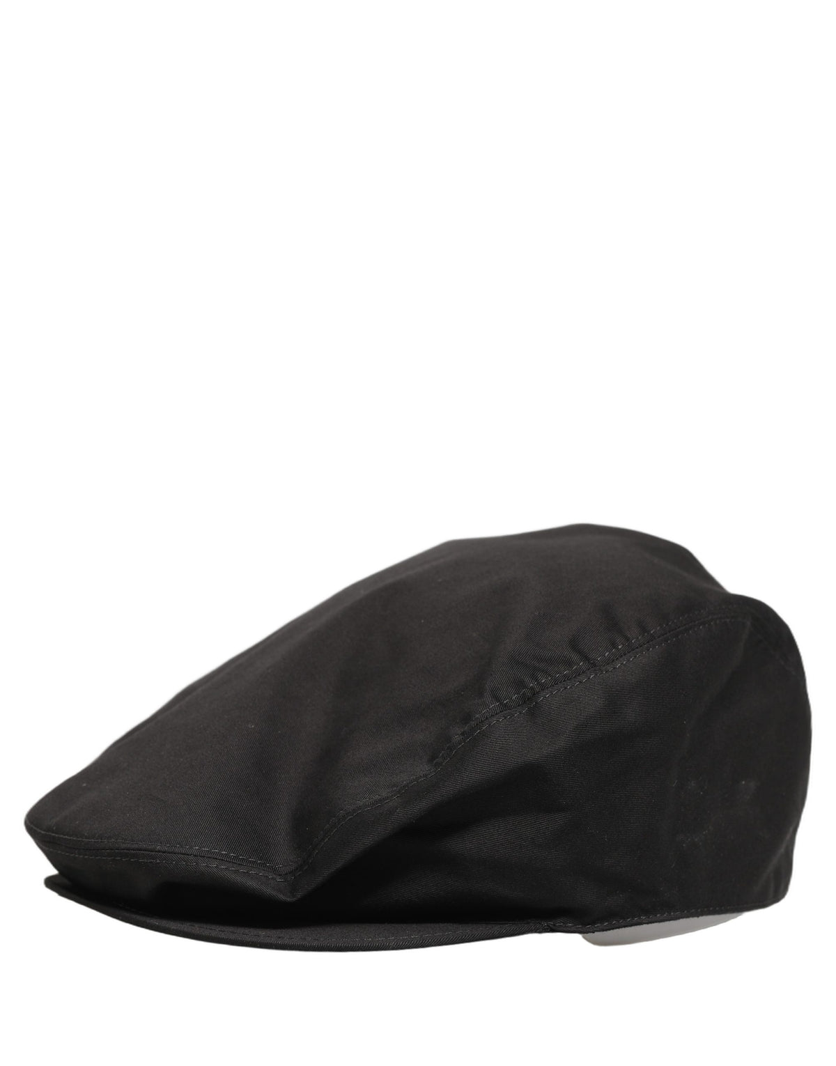 Dolce & Gabbana Men Black Cotton Stretch Newsboy Hat