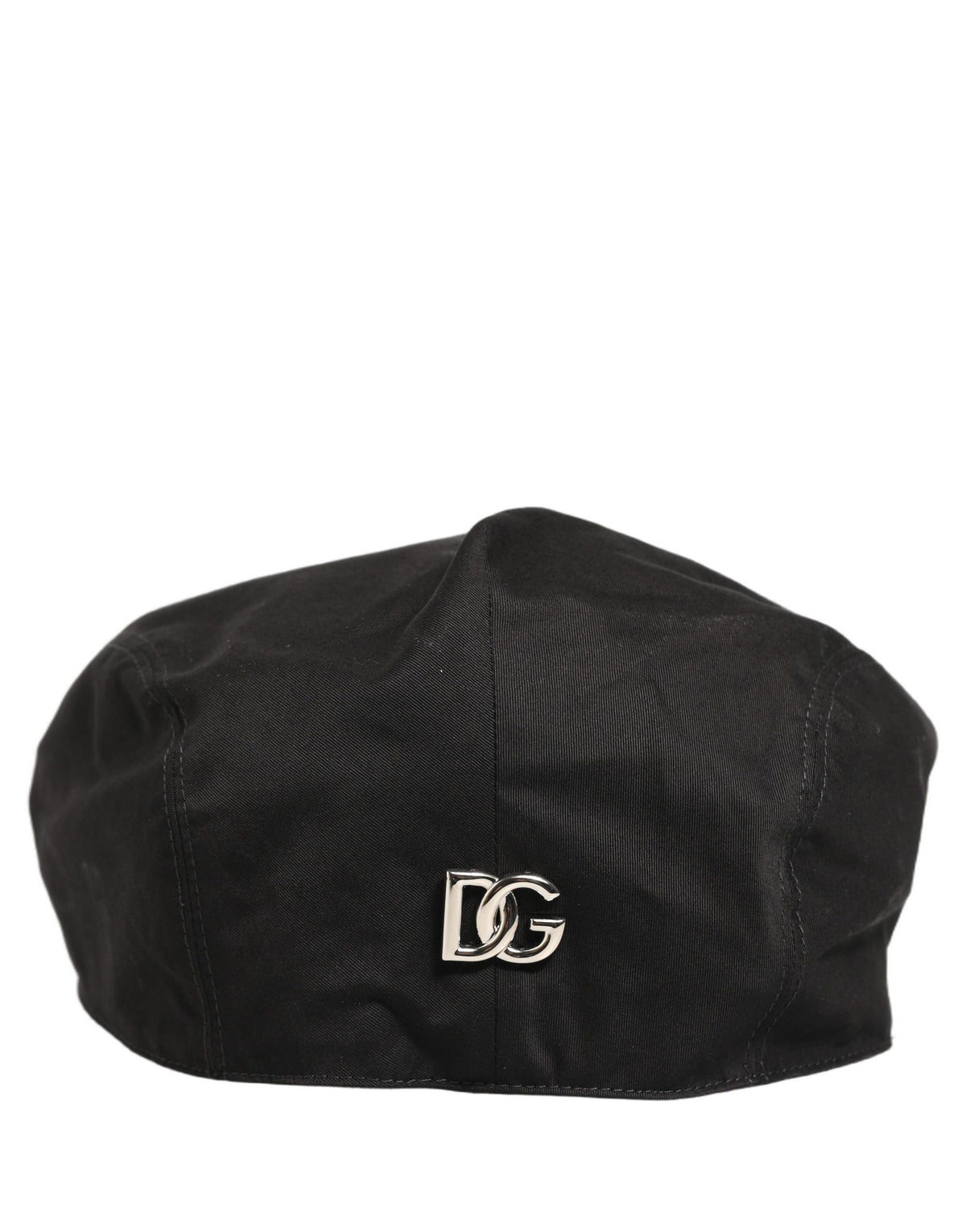 Dolce & Gabbana Men Black Cotton Stretch Newsboy Hat