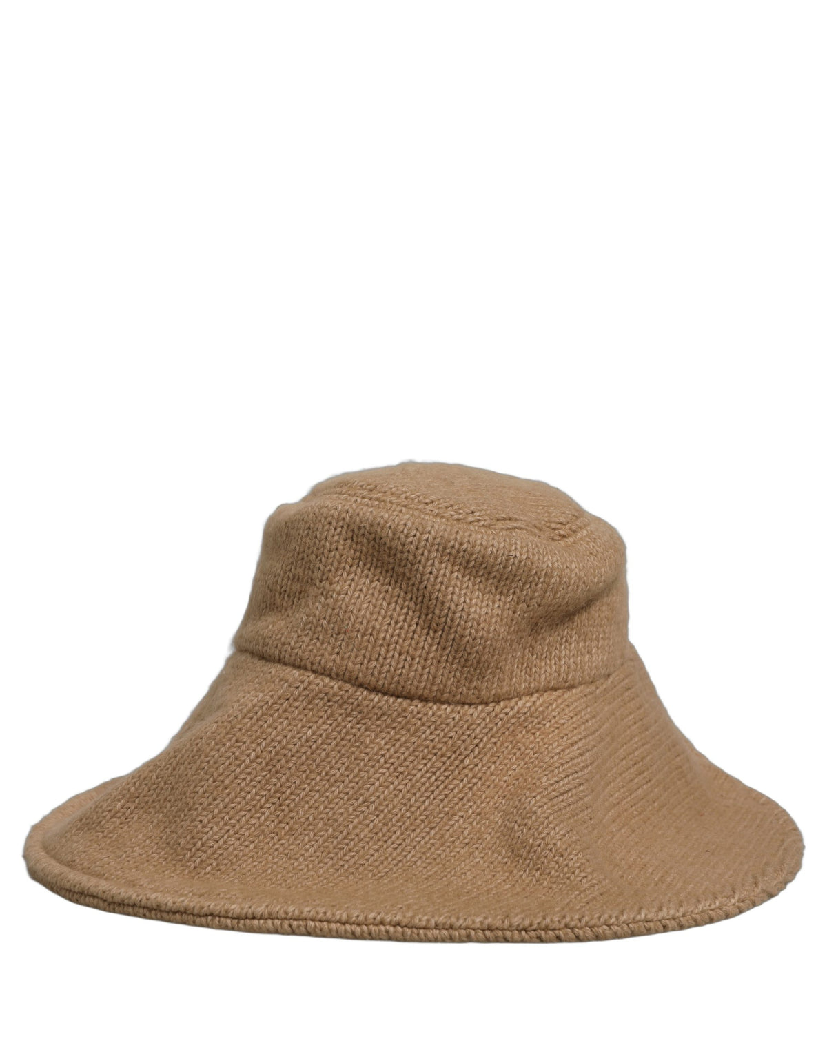 Dolce & Gabbana Women Brown Cotton Knit Wide Brim Bucket Hat