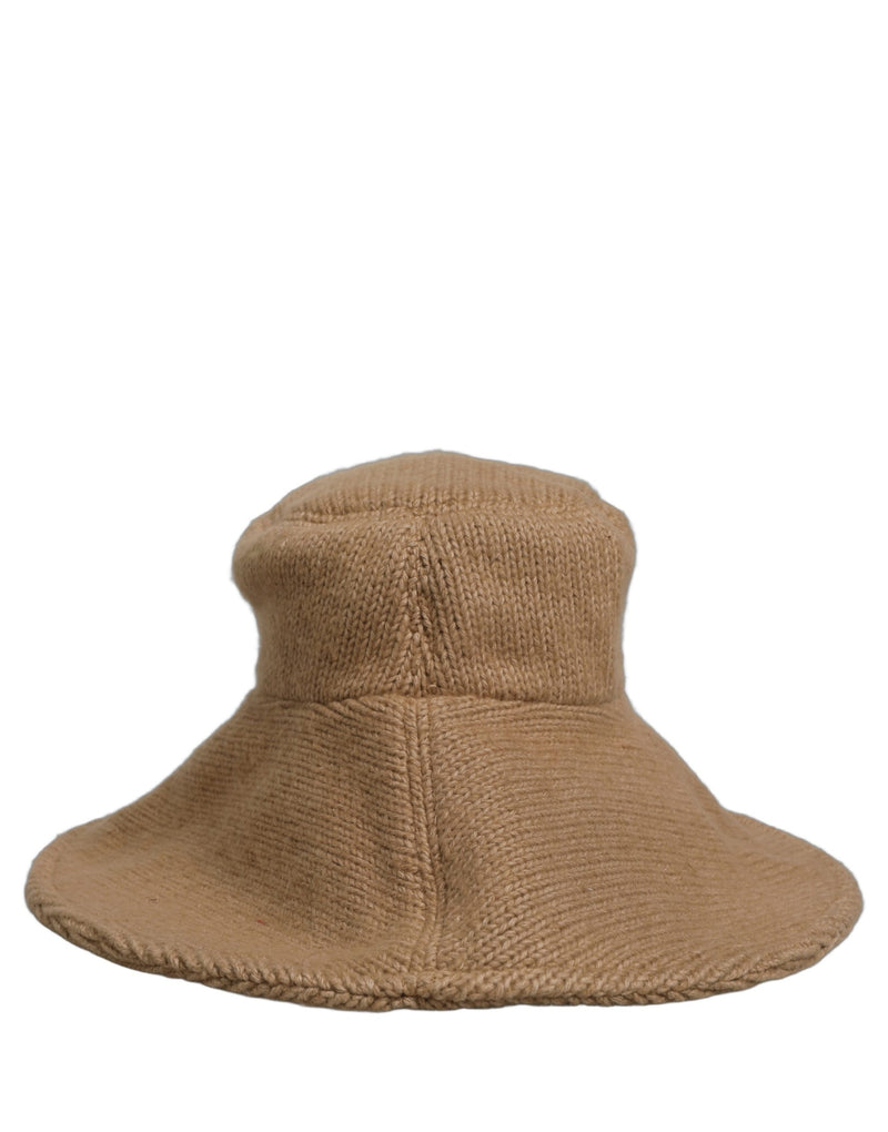 Dolce & Gabbana Women Brown Cotton Knit Wide Brim Bucket Hat