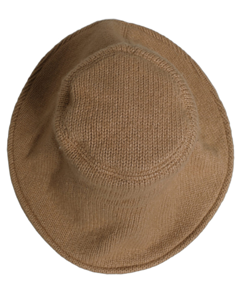 Dolce & Gabbana Women Brown Cotton Knit Wide Brim Bucket Hat