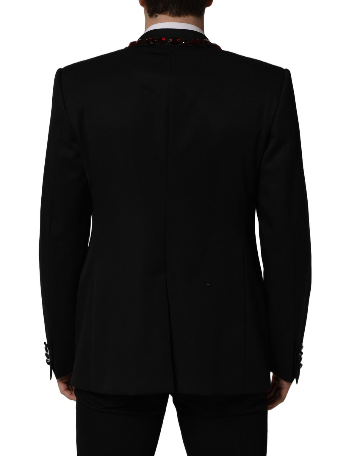 Dolce & Gabbana Black Crystal Embellished Blazer Jacket