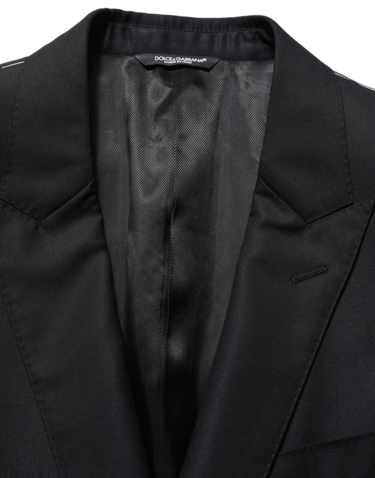Dolce & Gabbana Black Wool Single Breasted Blazer for Men