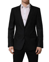 Dolce & Gabbana Black Wool Single Breasted Blazer for Men