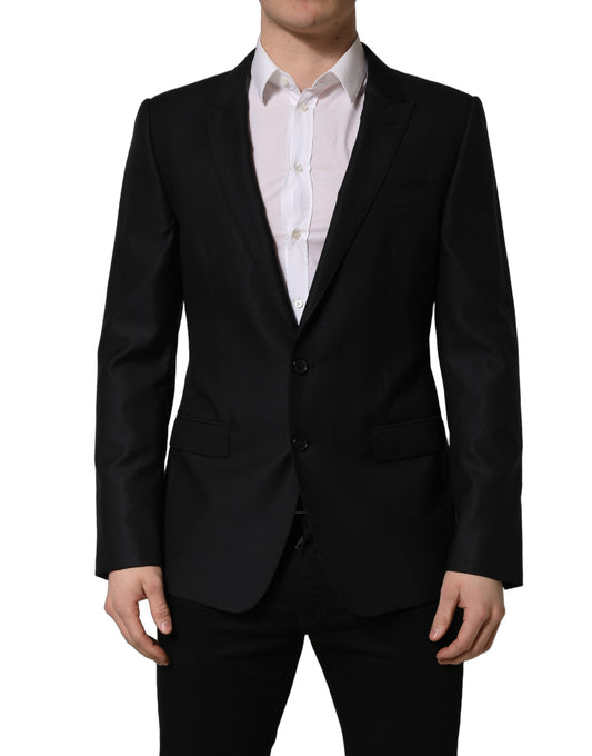 Dolce & Gabbana Black Wool Single Breasted Blazer for Men