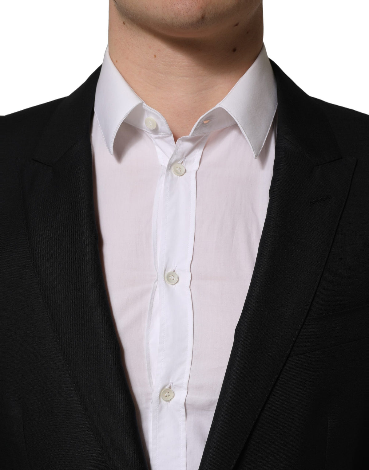 Dolce & Gabbana Black Wool Single Breasted Blazer for Men