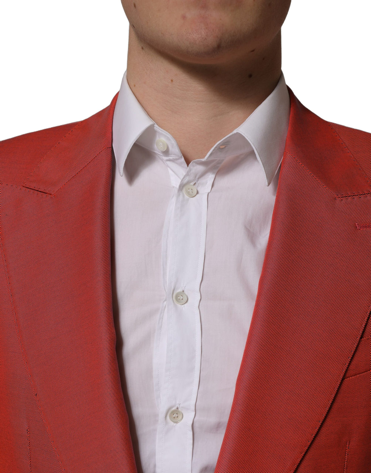 Dolce & Gabbana Red Wool Single Breasted Men Blazer Jacket