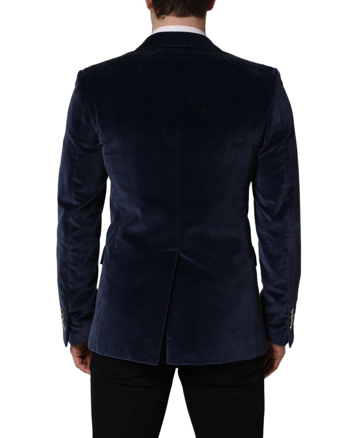 Dolce & Gabbana Blue Velvet Blazer Jacket for Men