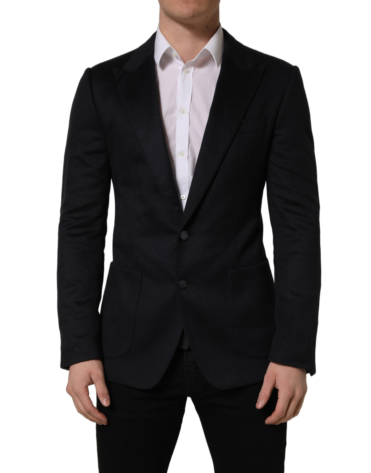 Dolce & Gabbana Black Cashmere Single Breasted Blazer Jacket