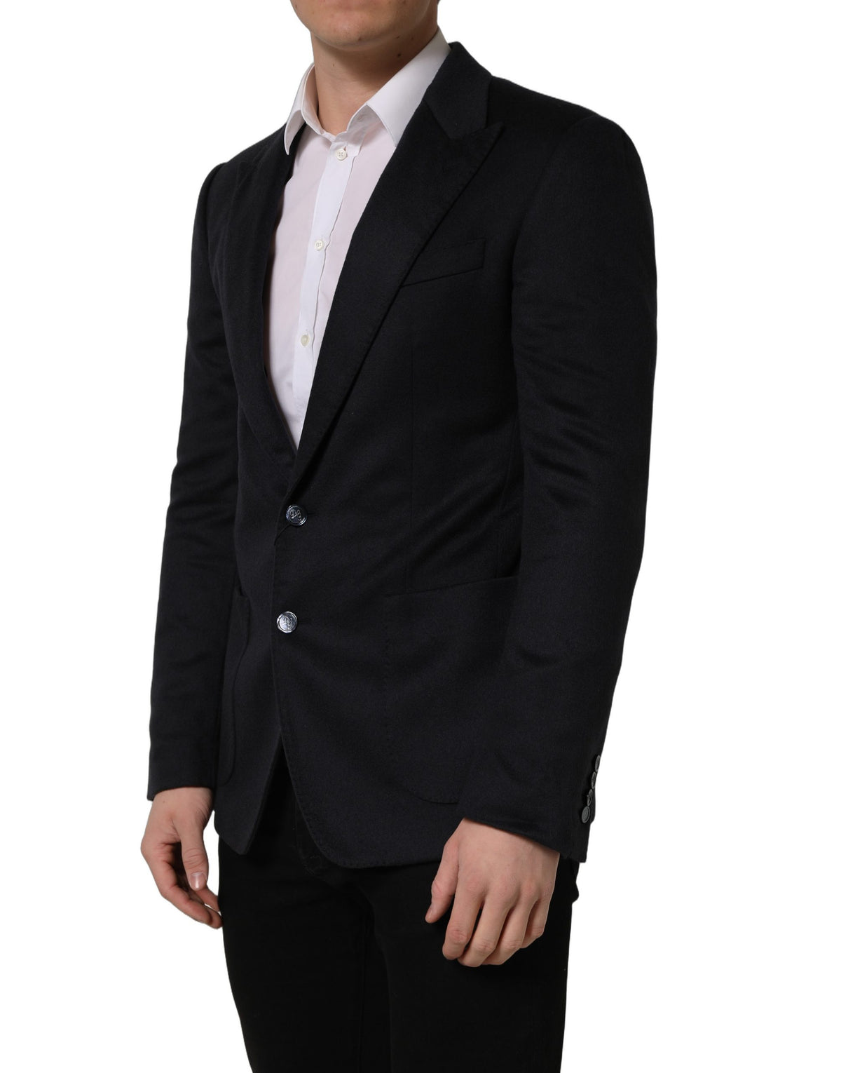 Dolce & Gabbana Black Cashmere Single Breasted Blazer Jacket