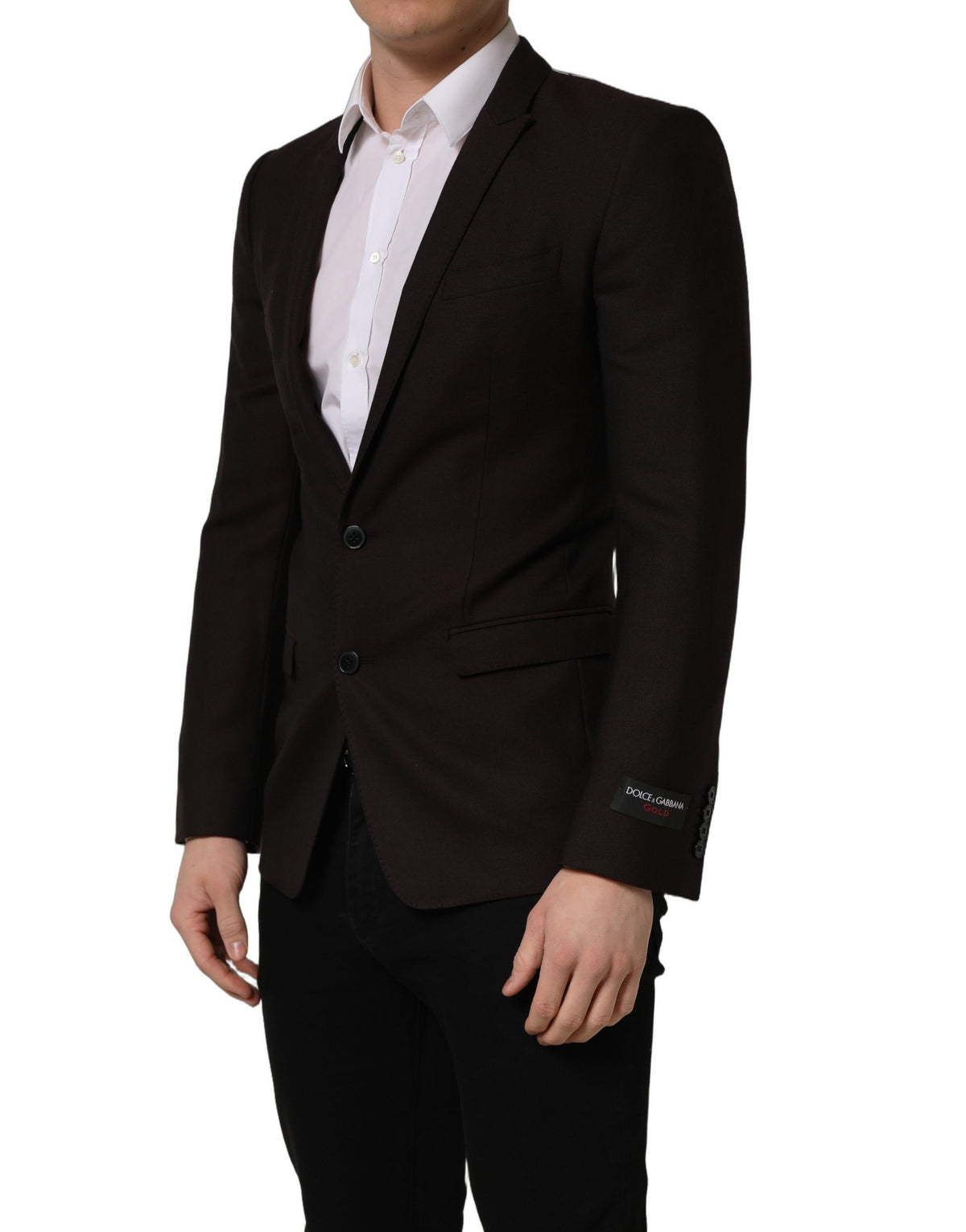Dolce & Gabbana Brown Wool GOLD Single Breasted Men Jacket