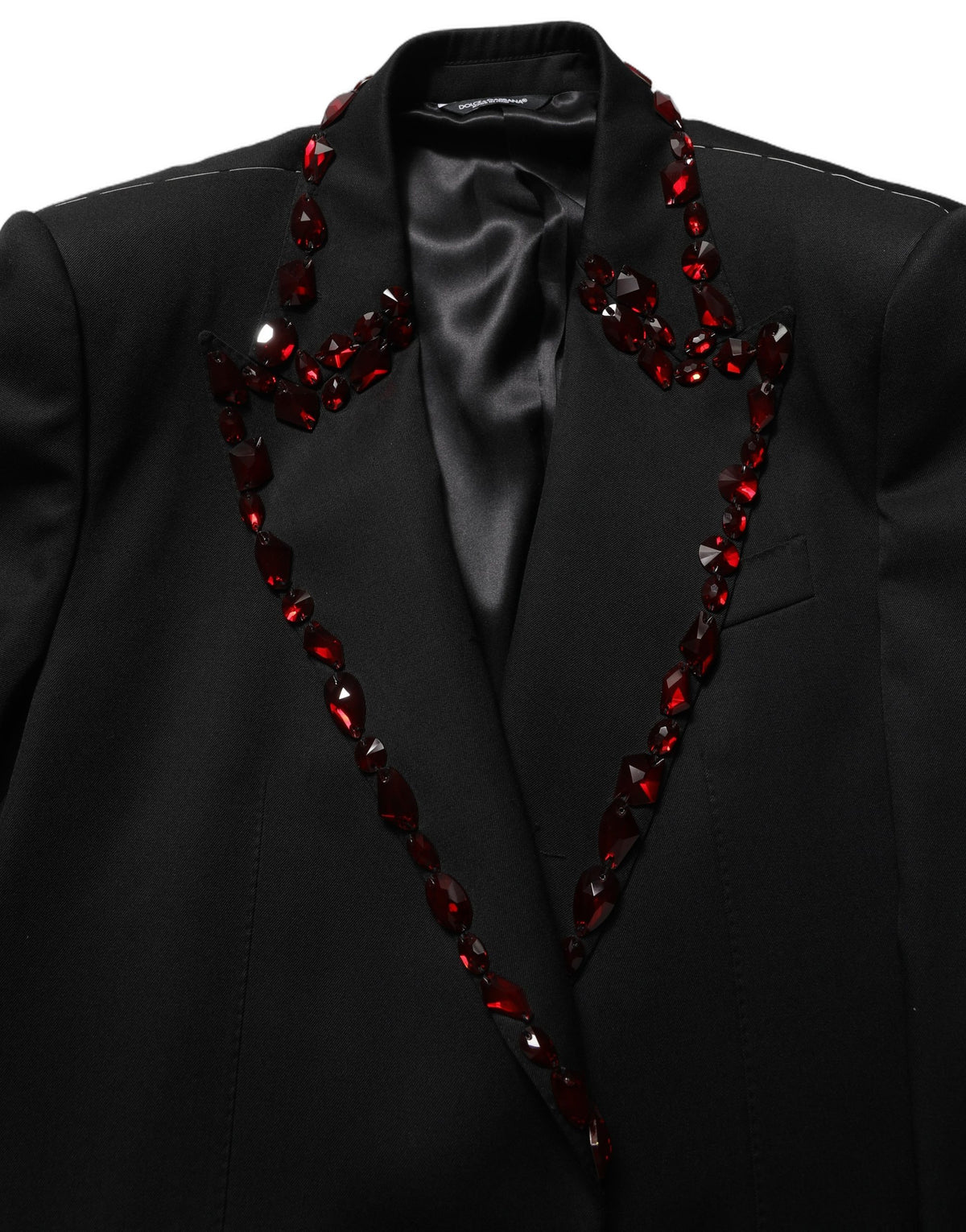 Dolce & Gabbana Black Crystal Embellished Blazer Jacket