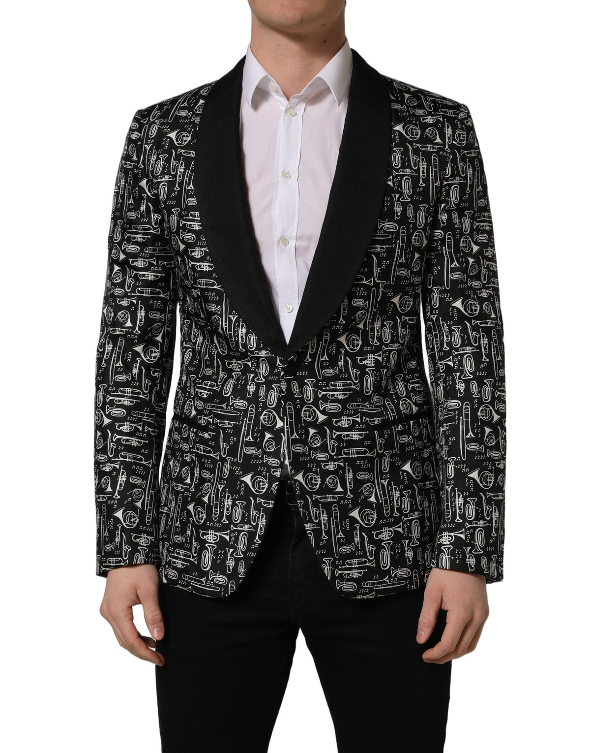 Dolce & Gabbana Black Crystal Embellished Blazer Jacket