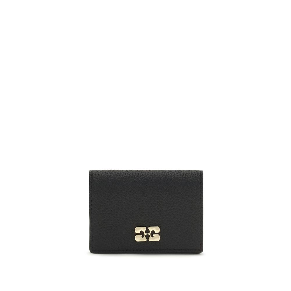 Ganni Black Recycled Polyester Wallet - Stylish & Functional