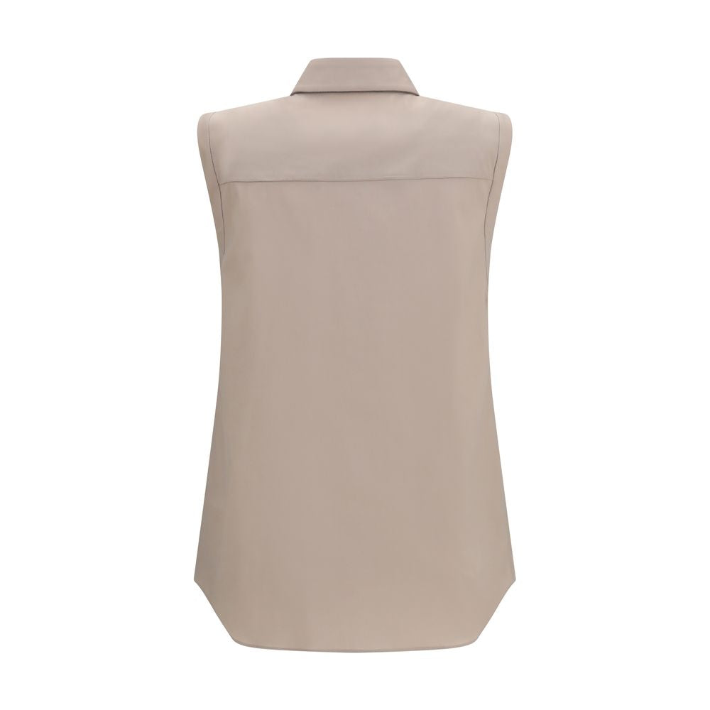 Brunello Cucinelli Chemise en coton beige