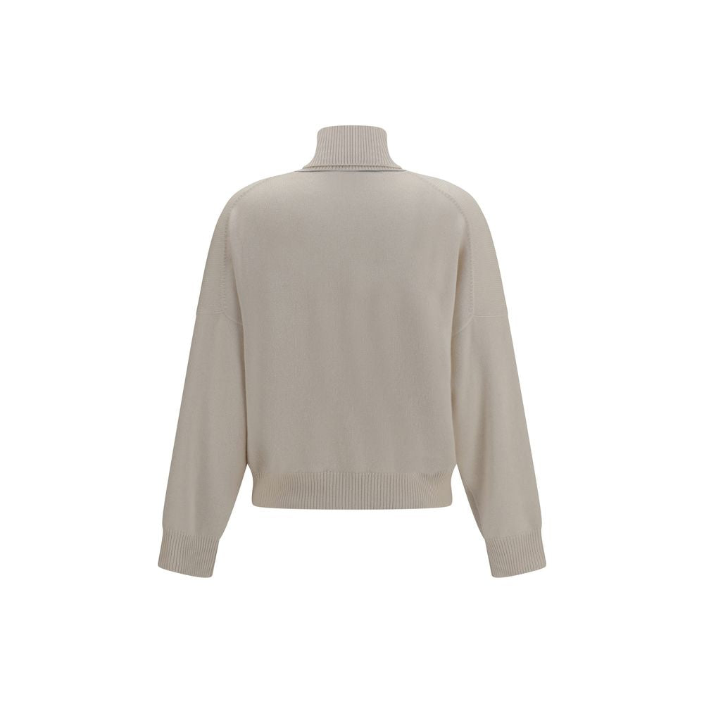 Brunello Cucinelli Beige Cashmere Turtleneck Sweater