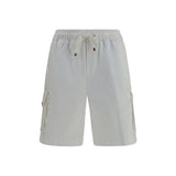 Brunello Cucinelli White Cotton Bermuda Shorts for Men