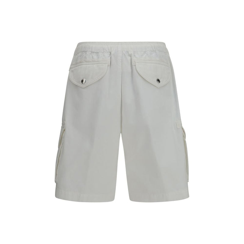 Brunello Cucinelli White Cotton Bermuda Shorts for Men