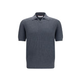 Brunello Cucinelli Gray Cotton Polo Shirt for Men