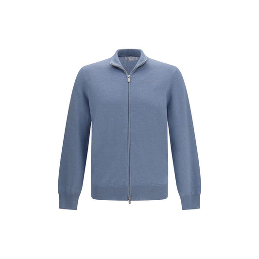 Brunello Cucinelli Blue Cashmere Cardigan for Men