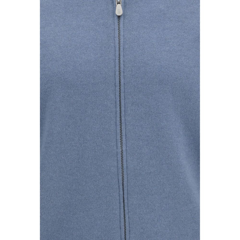 Brunello Cucinelli Blue Cashmere Cardigan for Men