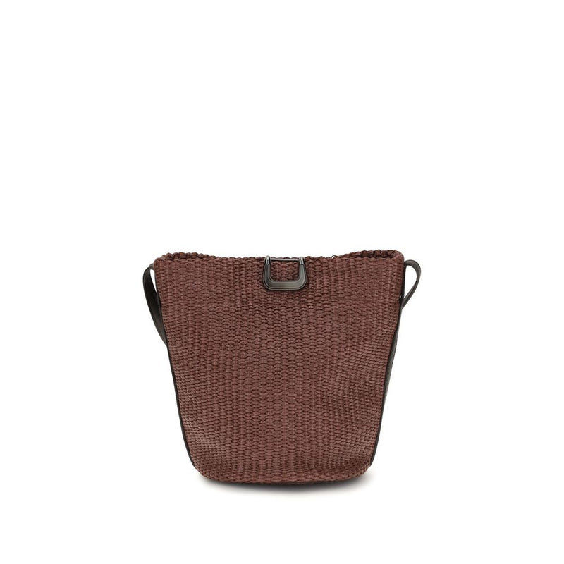 Brunello Cucinelli Bordeaux Cotton Shoulder Bag