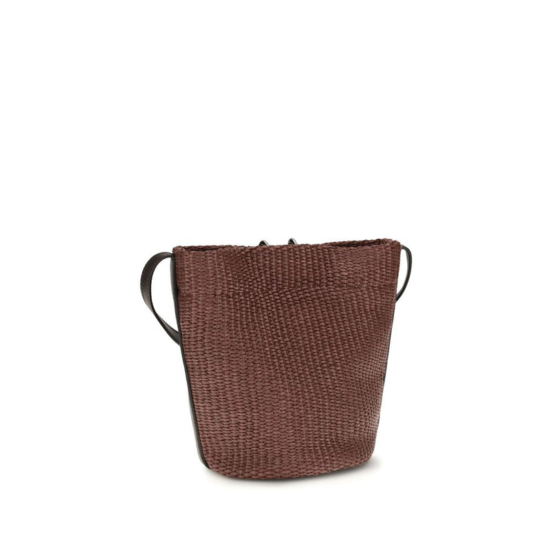 Brunello Cucinelli Bordeaux Cotton Shoulder Bag