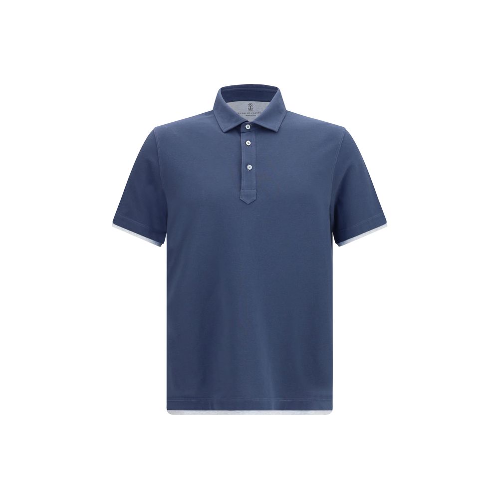 Brunello Cucinelli Blue Cotton Polo Shirt - Elegant Casual Wear