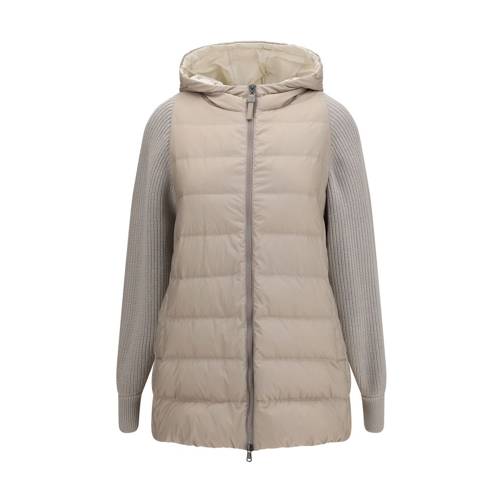 Brunello Cucinelli Gray Polyamide Full-Length Jacket for Women