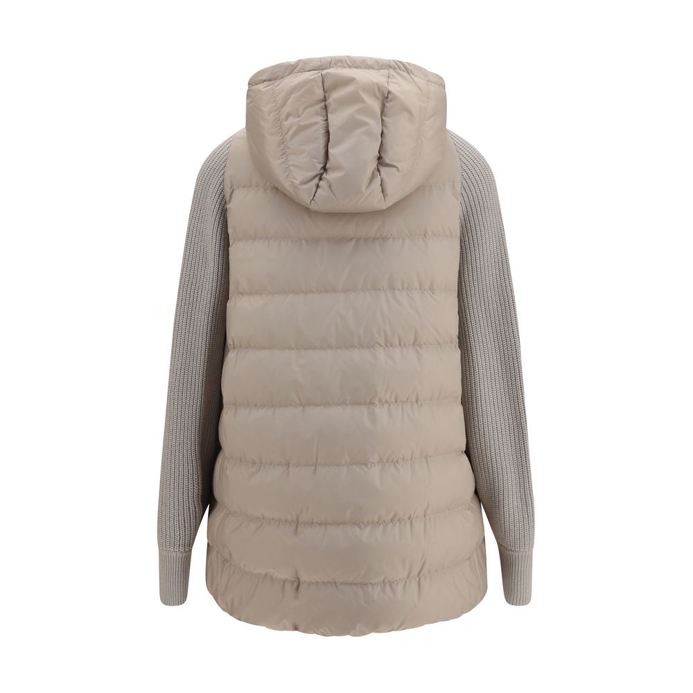 Brunello Cucinelli Gray Polyamide Full-Length Jacket for Women
