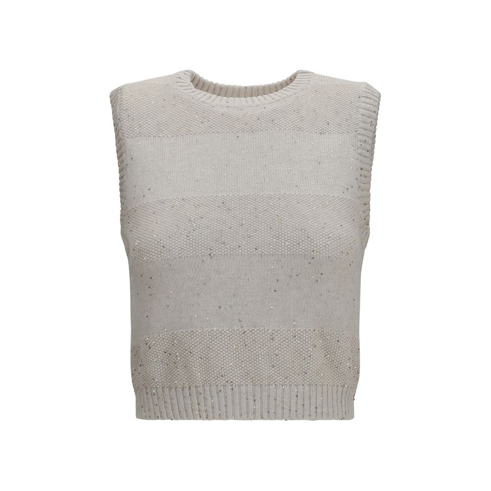 Brunello Cucinelli Beige Cotton Sweatshirt - SS26