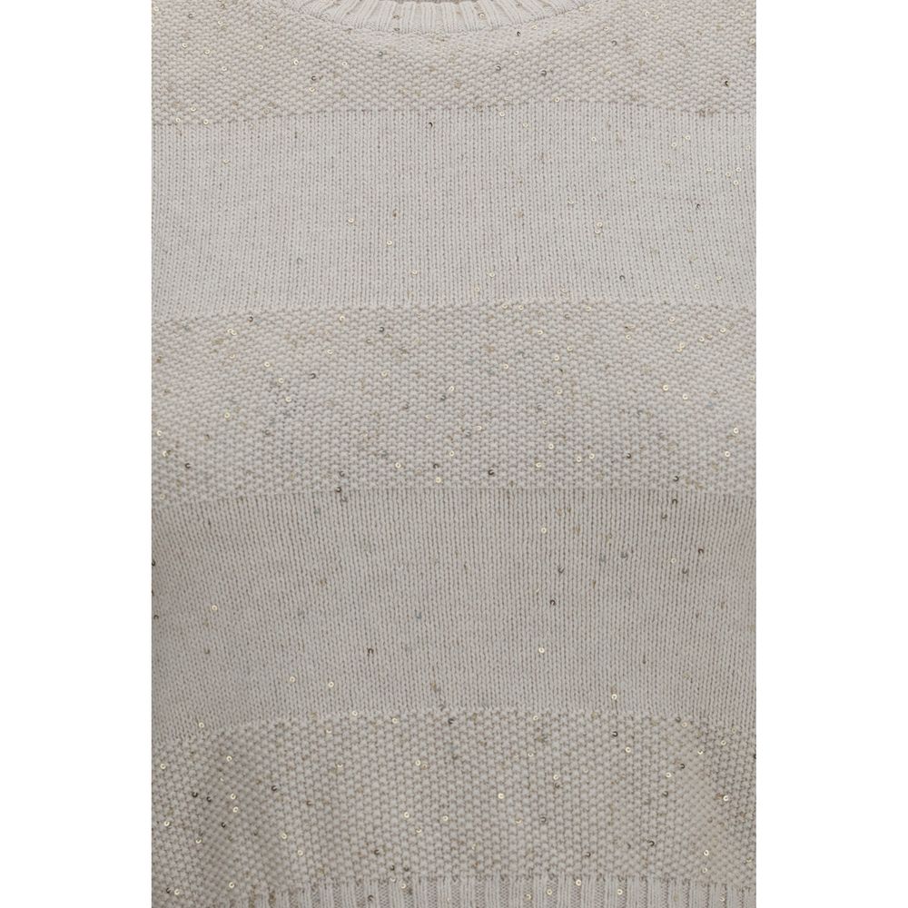 Brunello Cucinelli Beige Cotton Sweatshirt - SS26