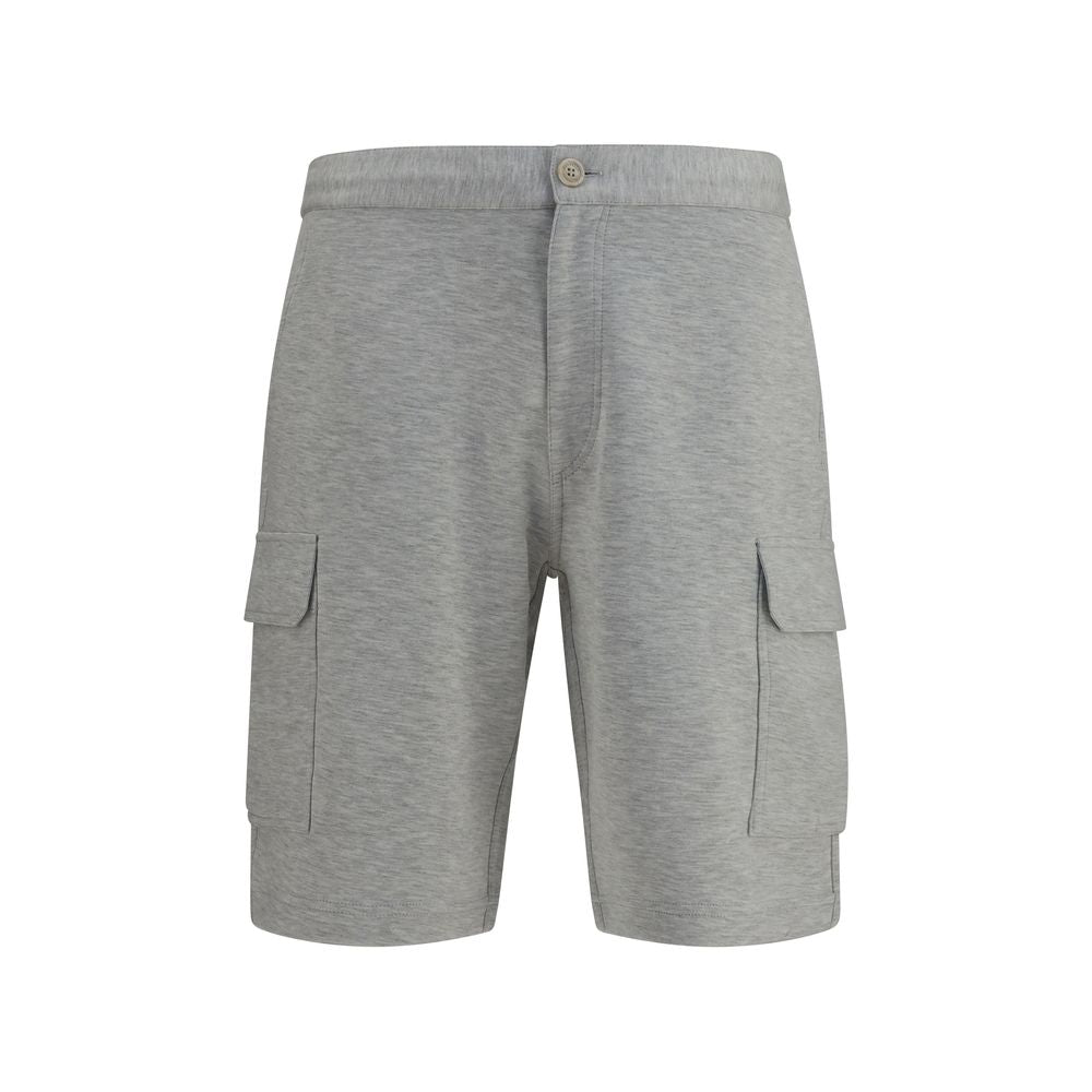 Brunello Cucinelli Gray Cotton Bermuda Shorts for Men