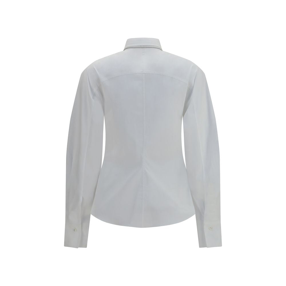 Brunello Cucinelli White Cotton Dress Shirt with Tie