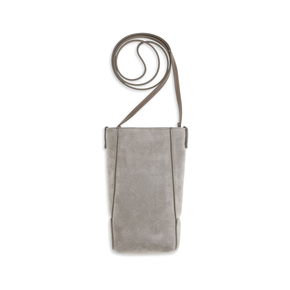 Brunello Cucinelli Autres accessoires en cuir de veau gris Bos Taurus