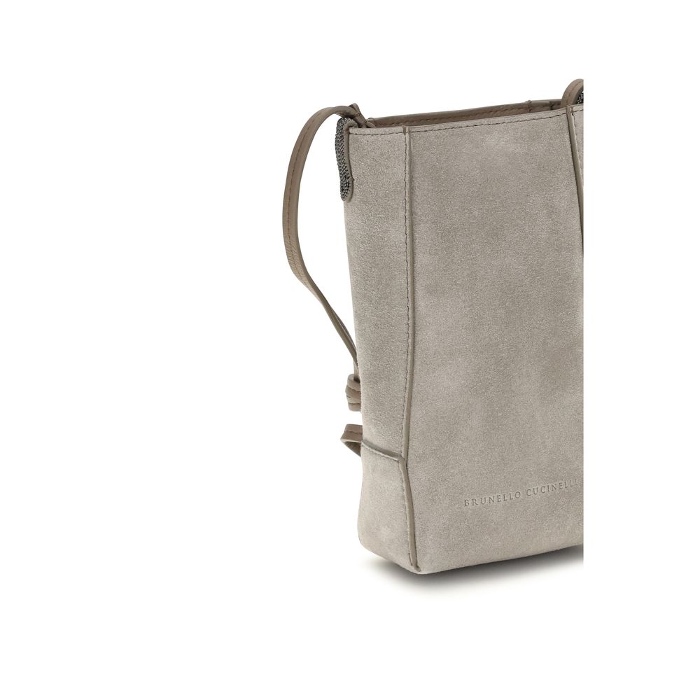 Brunello Cucinelli Autres accessoires en cuir de veau gris Bos Taurus